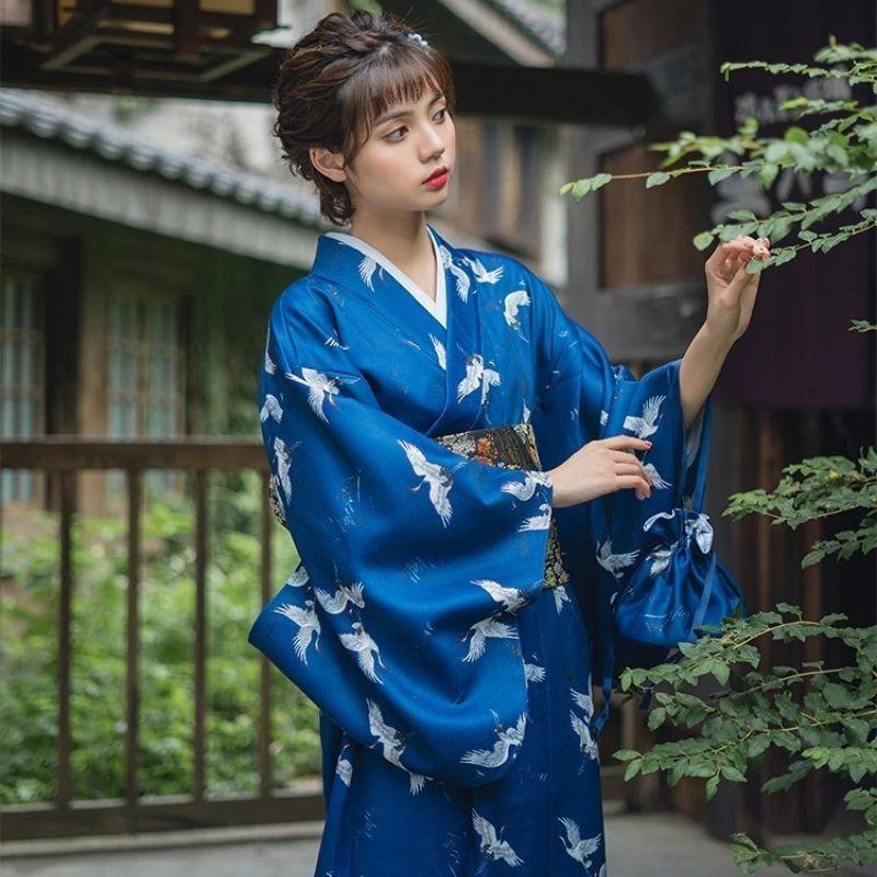 Traditional Japanese womens kimono dress Japan national costume size Asian  S M L
