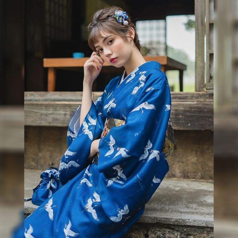 Crane Kimono Robe For Women