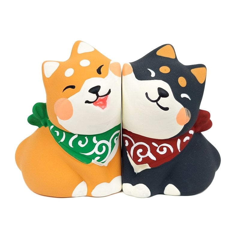 Duo Japanese Shiba Inu Figurines