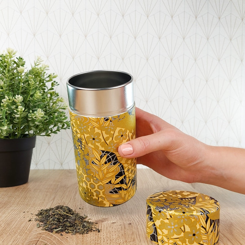 Golden Washi Japanese Tea Caddy