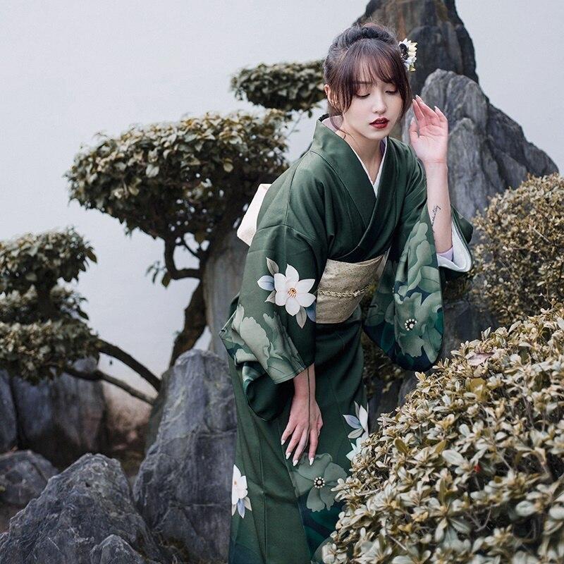 Green Kimono Dress For Women