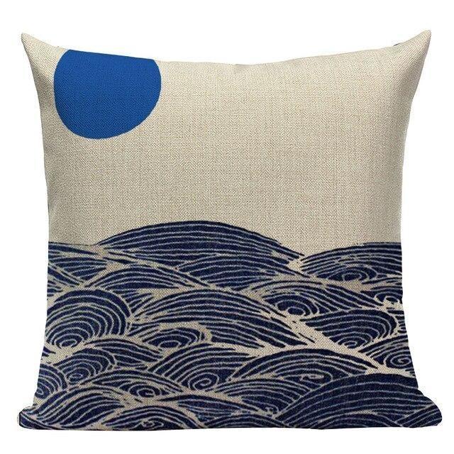 Japanese Cushion Cover - Calm Sea