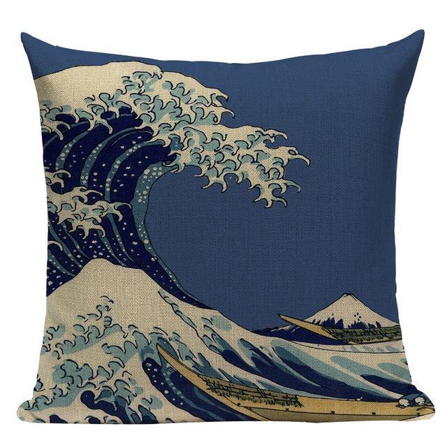 Japanese Cushion Cover - Great Wave