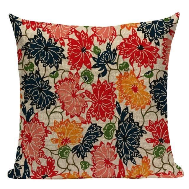 Japanese Cushion Cover - Peonies