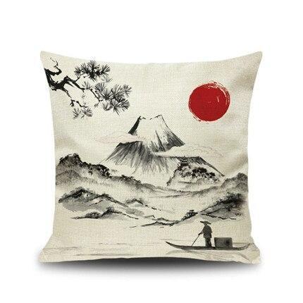 Japanese Cushion Cover - The Fisherman