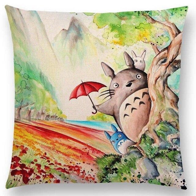Japanese Cushion Cover - Totoro & Umbrella