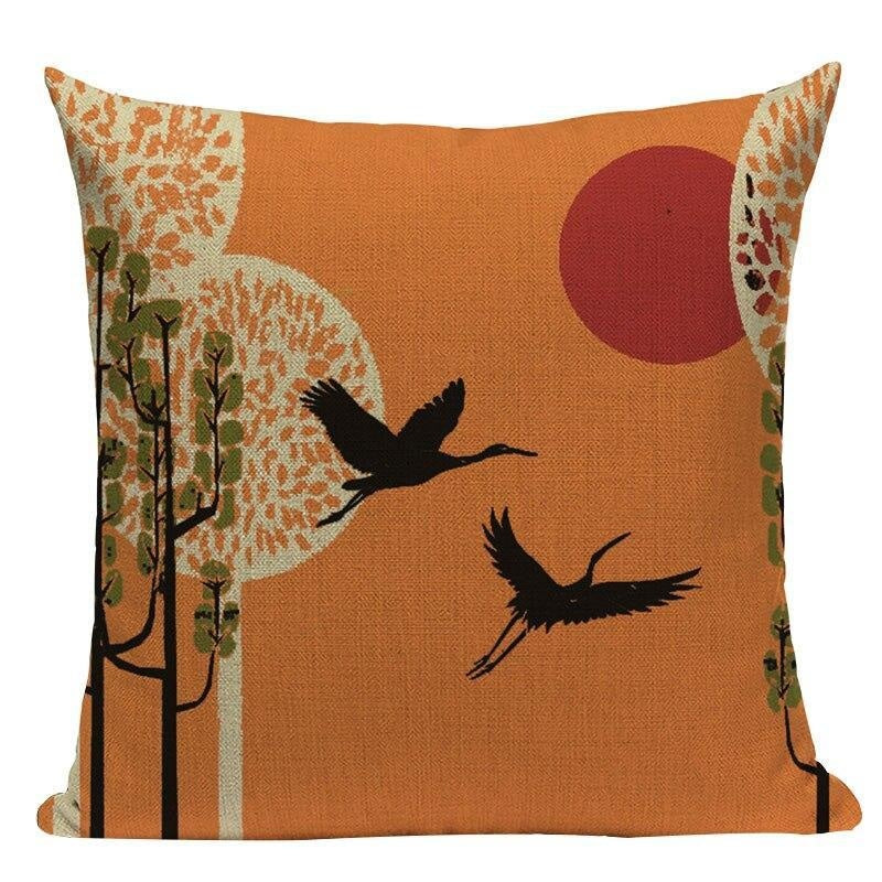 Japanese Cushion Cover - Tsuru