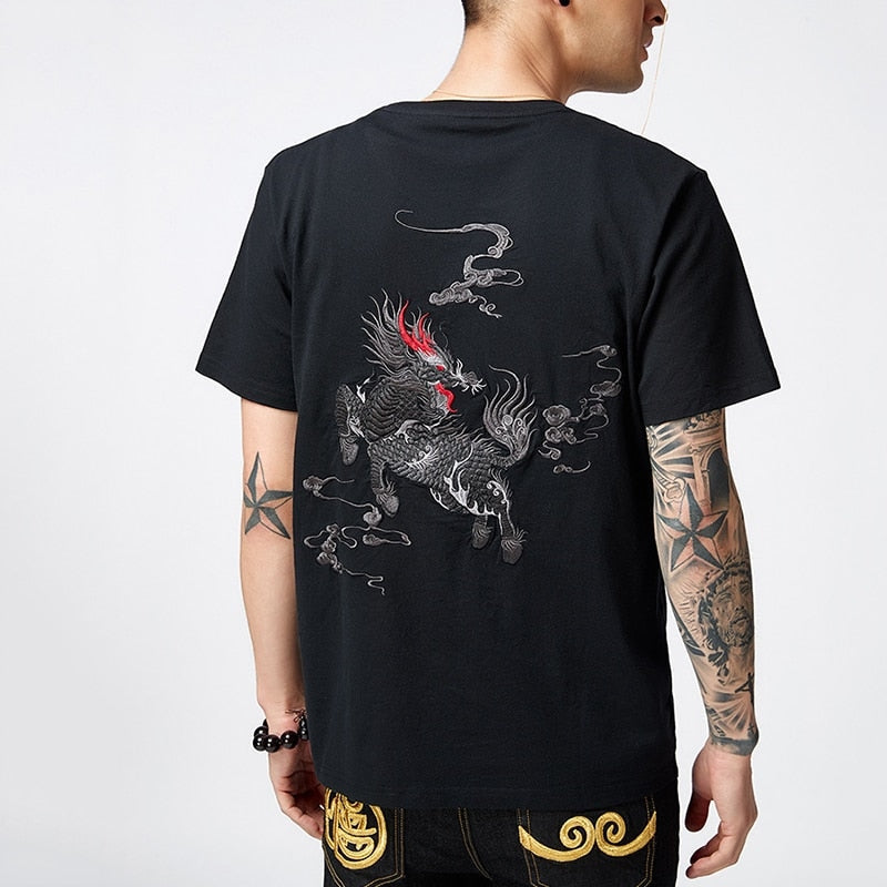 Japanese Embroidered Kirin T-Shirt