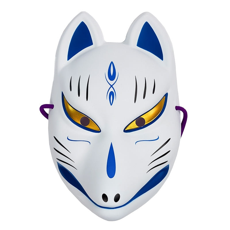 Japanese Fox Mask - Blue and White