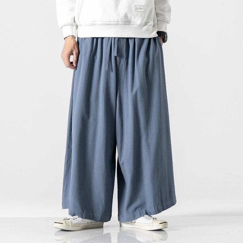 Japanese Hakama Pants Blue / M