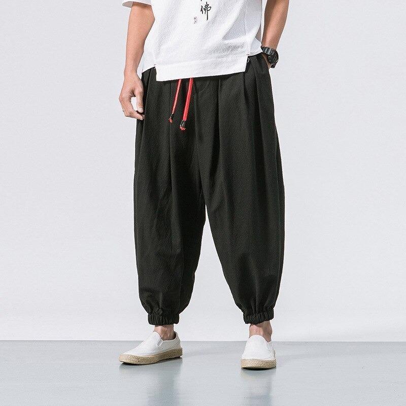 Mens Harem Pants Cotton Linen Hippy Cropped Trousers Summer Beach Baggy New  | eBay