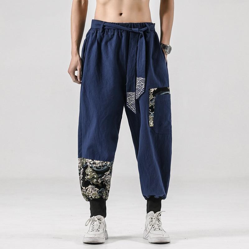 Black Samurai Men's Pants Oversize Pants High Street Fashion