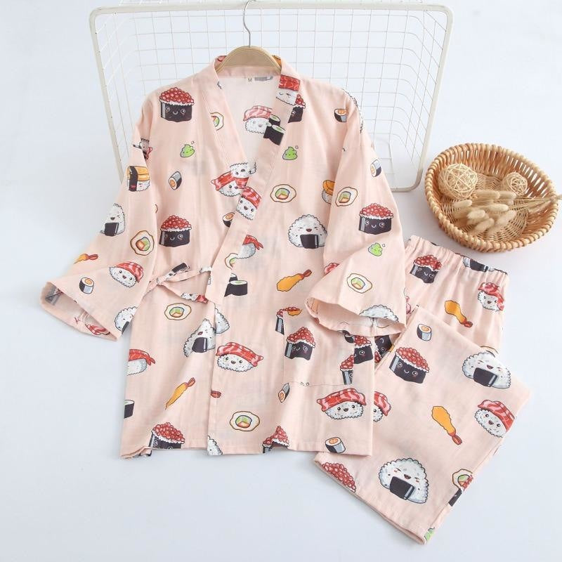 Japanese Kimono Pajama Woman Pink / M