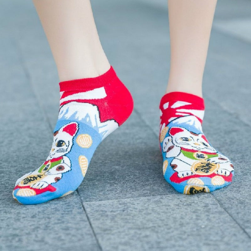 Japanese Maneki Neko Socks 35 - 39