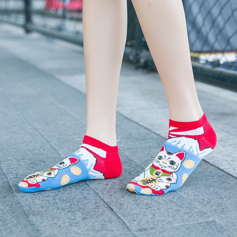 Japanese Maneki Neko Socks 35 - 39