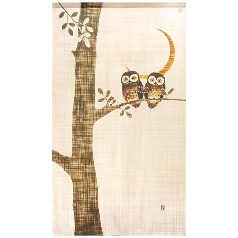 Japanese Noren - Owls