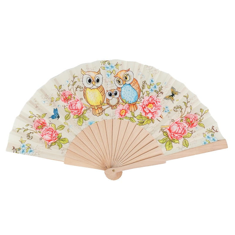 Japanese Owl Design Fan