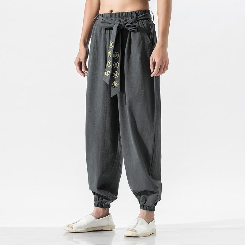 Japanese Streetwear Pants Dark Grey / M