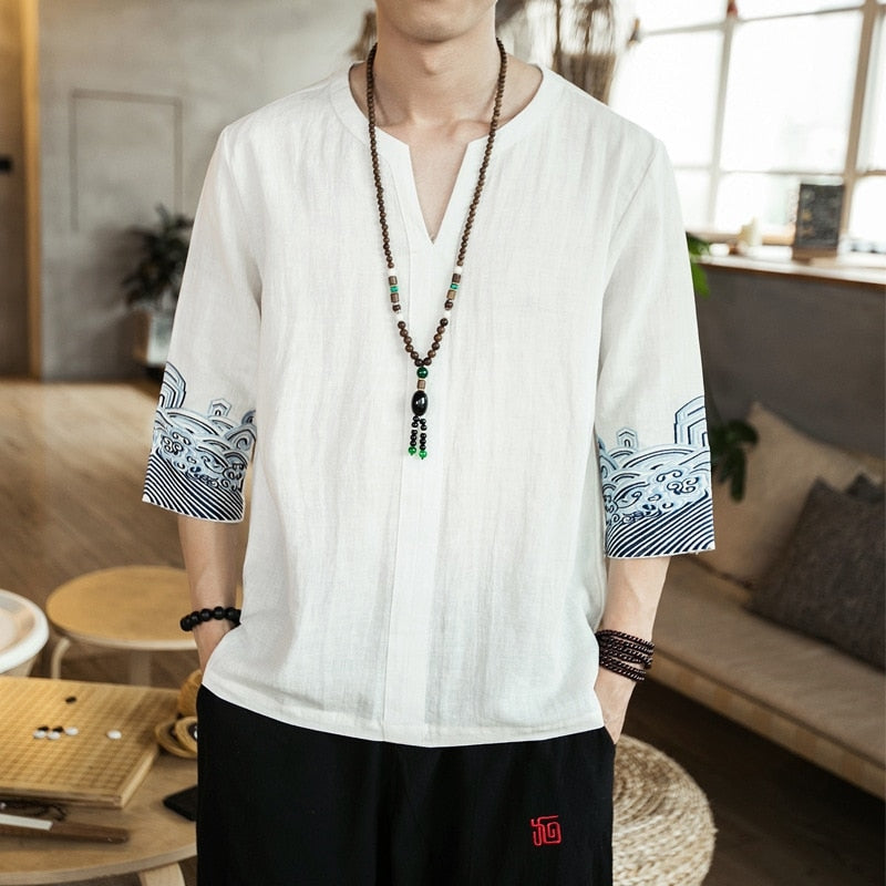 Japanese Style Shirt for Men White / M