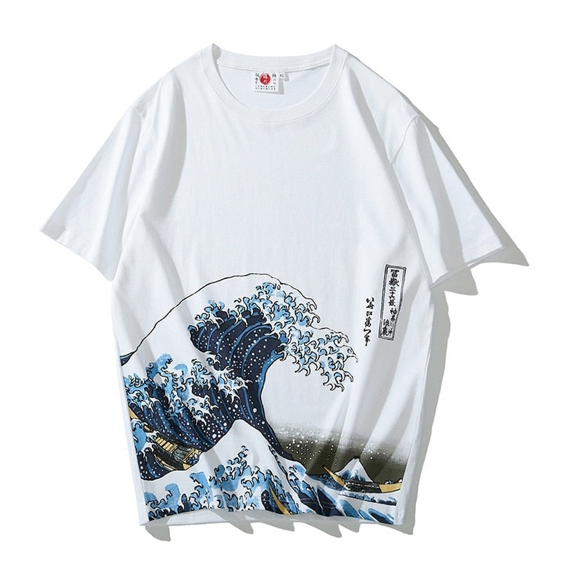Japanese T-Shirt Wave Kanagawa White / M