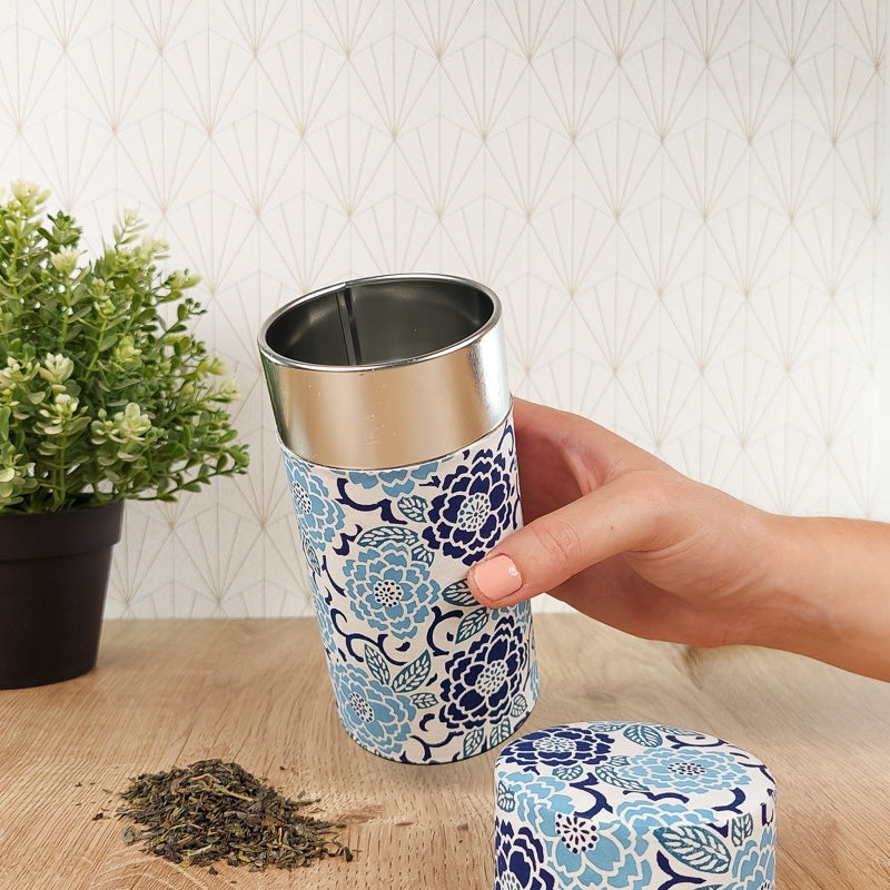 Japanese Tea Box Washi Paper - Blue