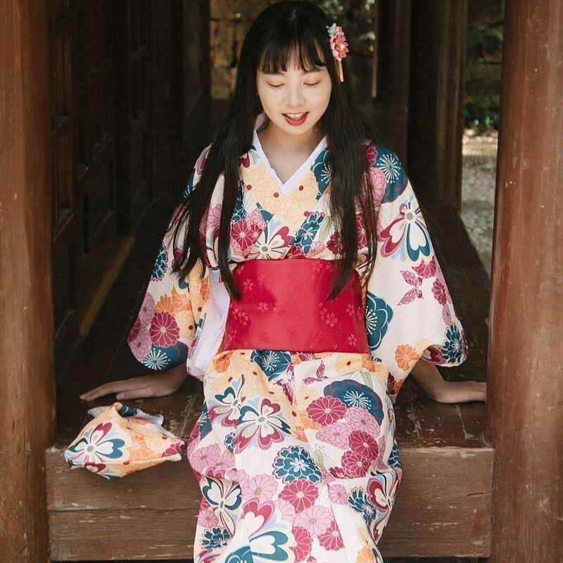 Japanese Woman Kimono - Sakura & Kiku