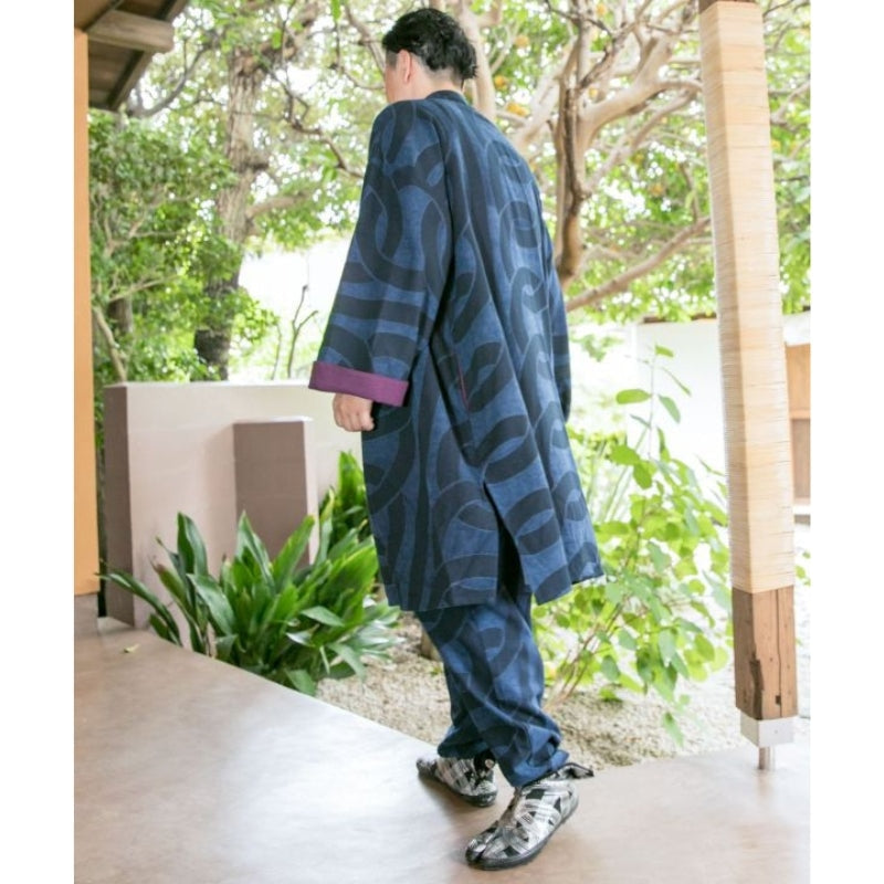 Kimono Haori Homme Bleu