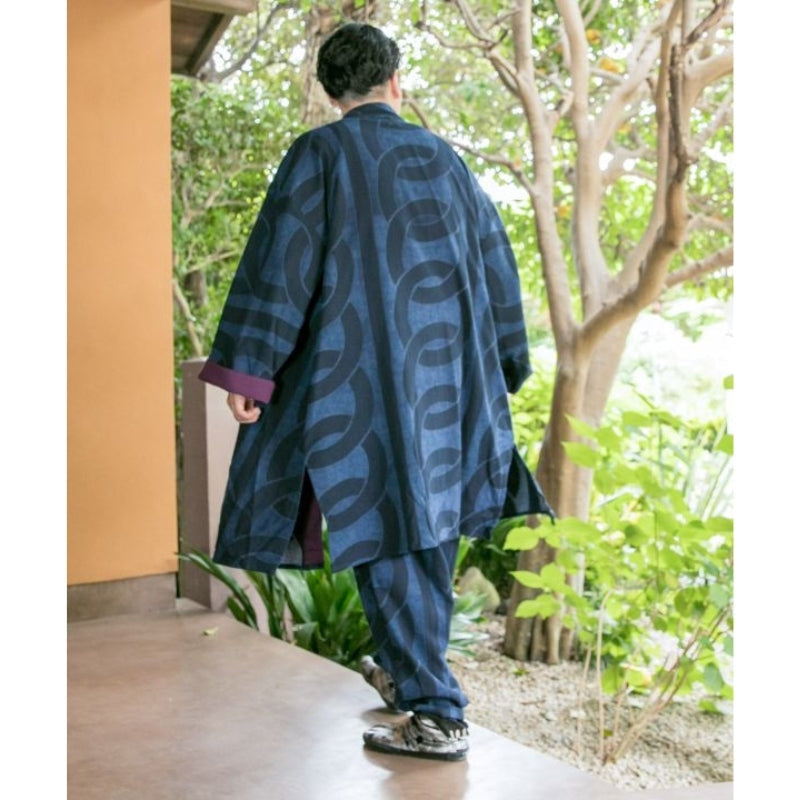 Kimono Haori Homme Bleu