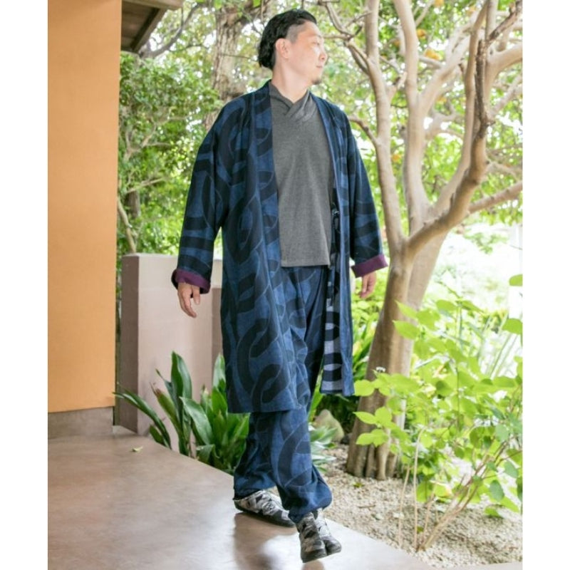 Kimono Haori Homme Bleu