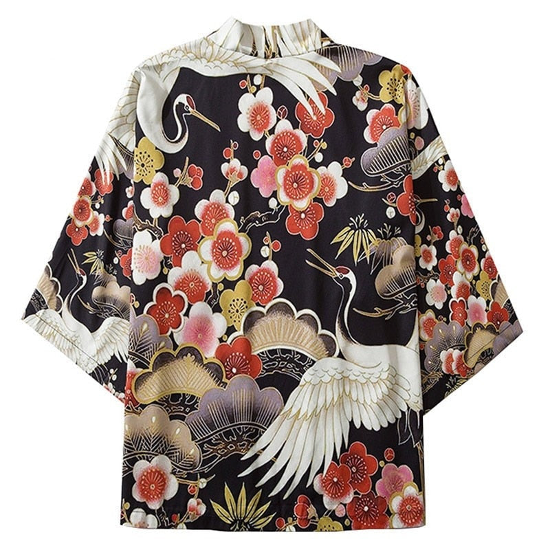 Kimono Jacket Japanese Flowers M