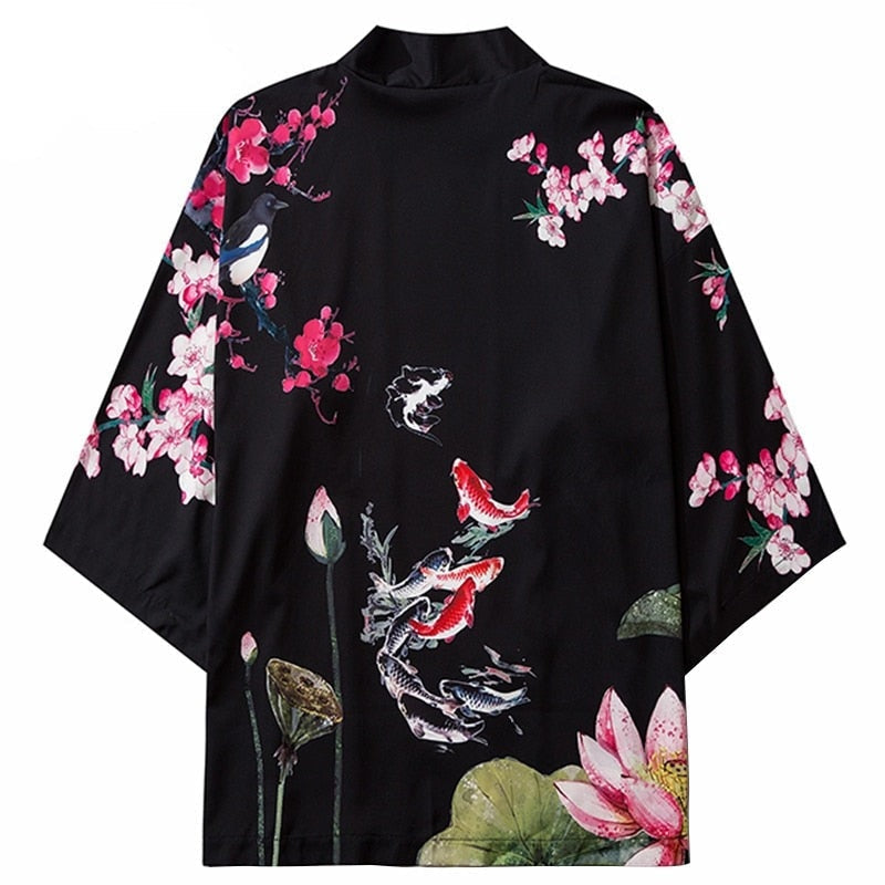 Kimono Jacket Koï Black / M