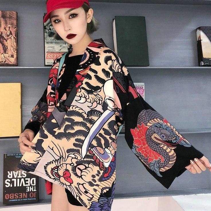 Kimono Jacket Women’s - Japanese Creatures One Size