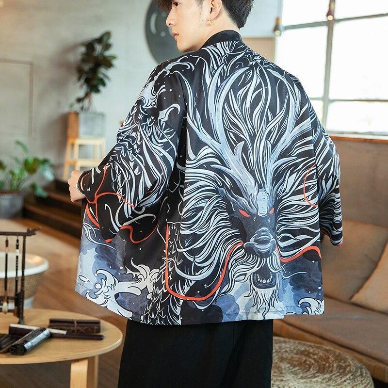 Kimono Men Casual - Dragon Print M