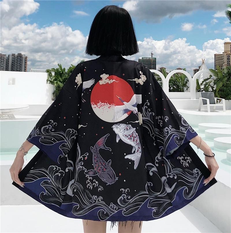 Kimono Top - Misao Black / One Size