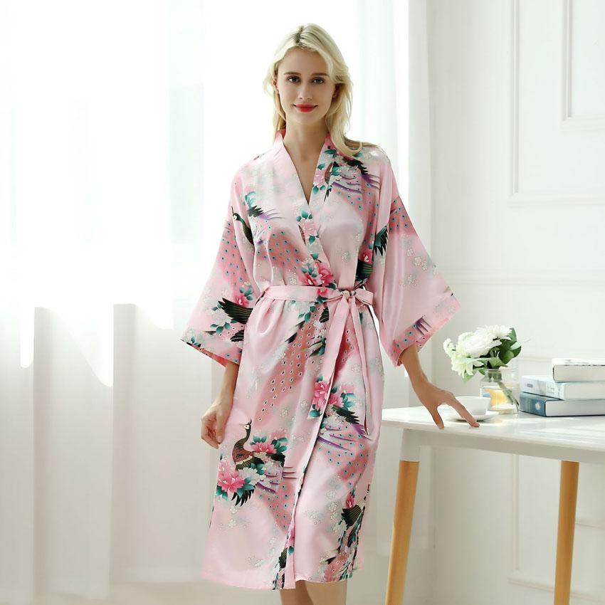 Light Pink Kimono Robe - Women