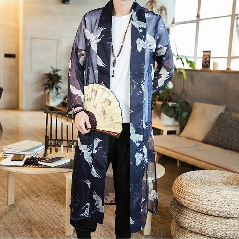Long Transparent Kimono For Men One Size