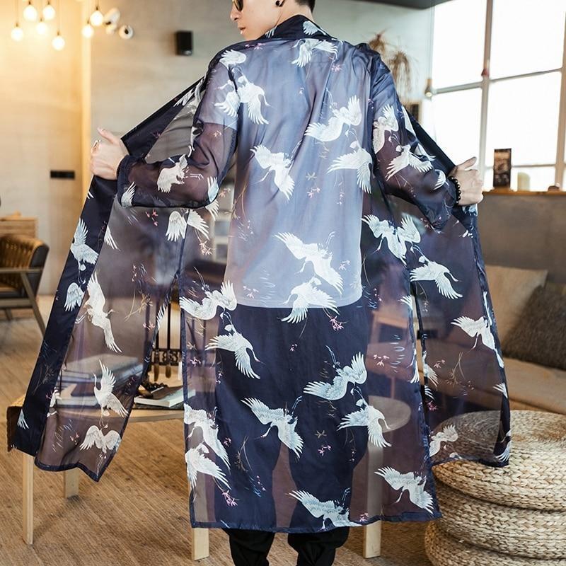 Long Transparent Kimono For Men One Size