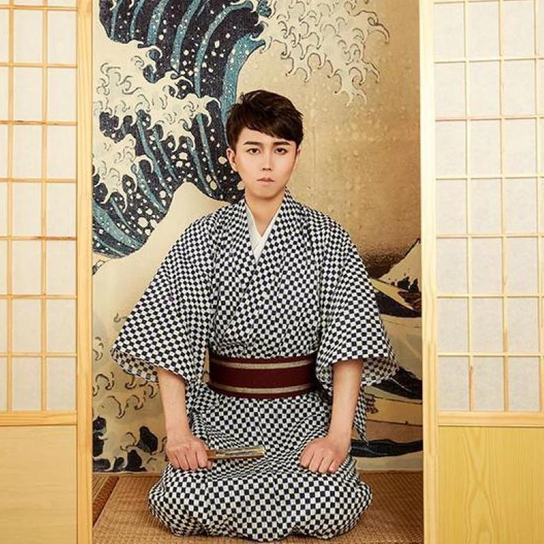 Men’s Japanese Kimono Black And White One Size