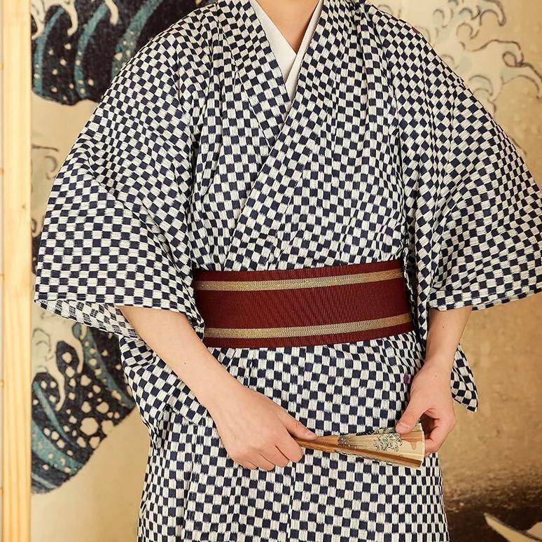 Men’s Japanese Kimono Black And White One Size