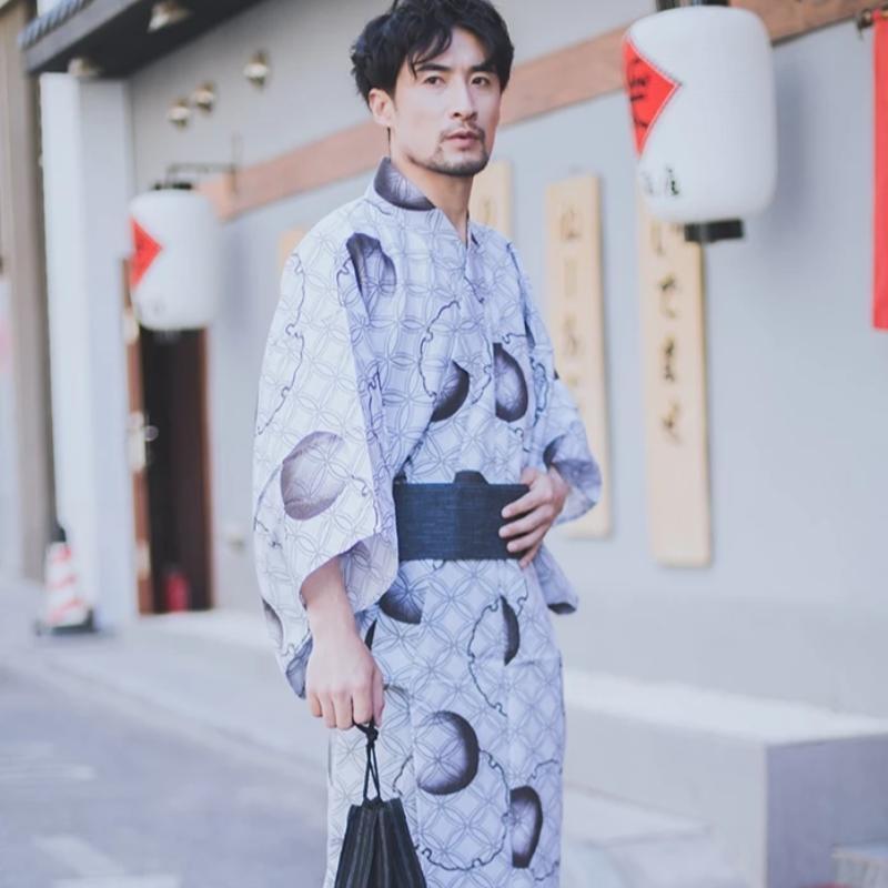 Men’s Japanese Kimono Robe In Yukiwa