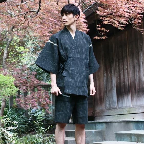 Black Kimono Cardigan Men Yukata Men Loungewear Linen 