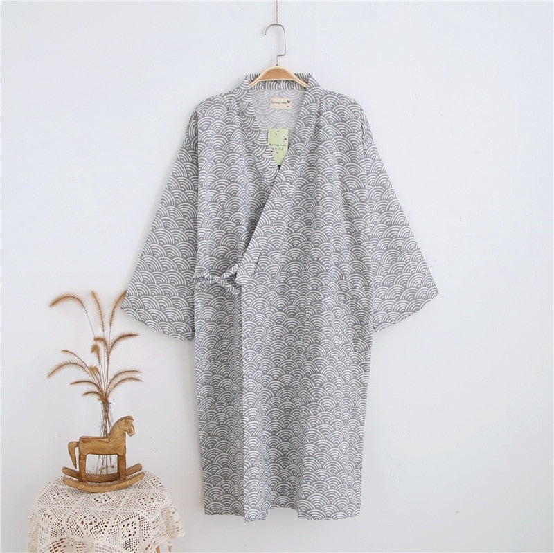 Men’s Kimono Bathrobe Grey / M