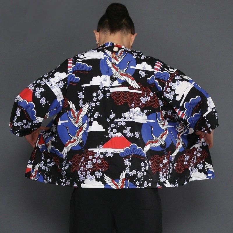Men’s Kimono Jacket - Mount Fuji and Crane