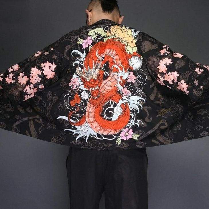Men’s Kimono Jacket - Red Dragon