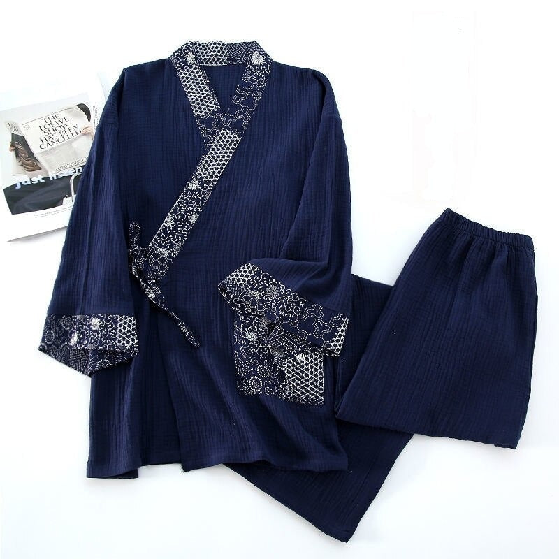 Men’s Kimono Pajamas Blue / S
