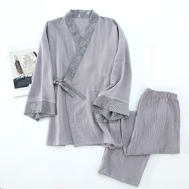 Men’s Kimono Pajamas Grey / S