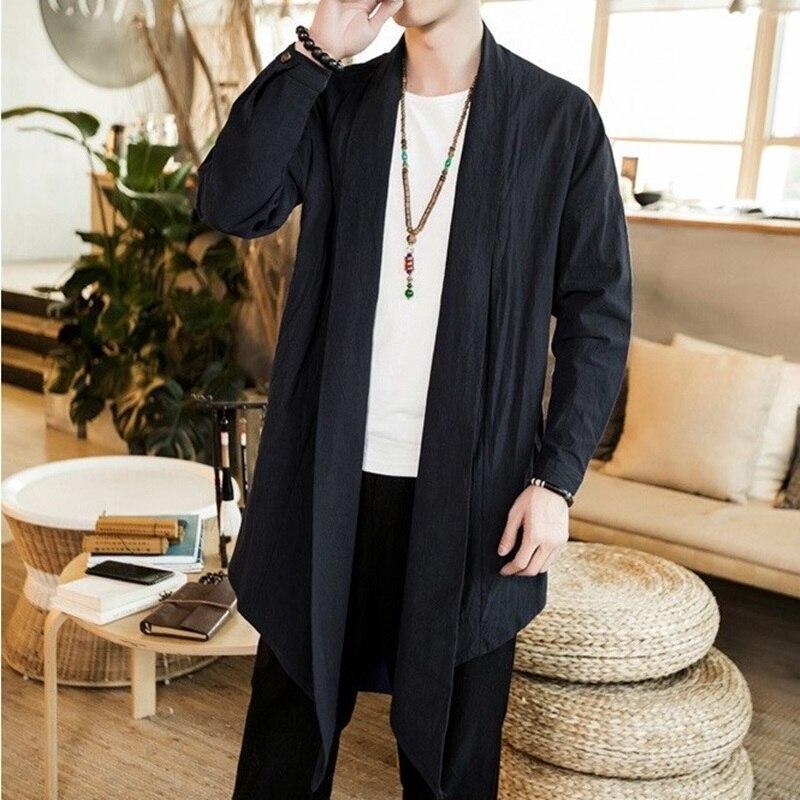 Men’s Long Kimono Jacket - Tannaru Black / M