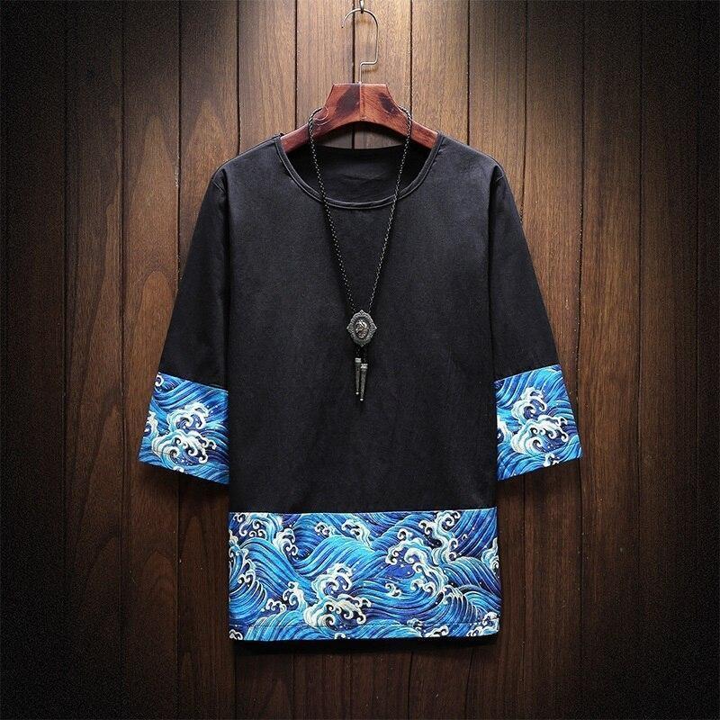 Mens Shirt With Japanese Waves