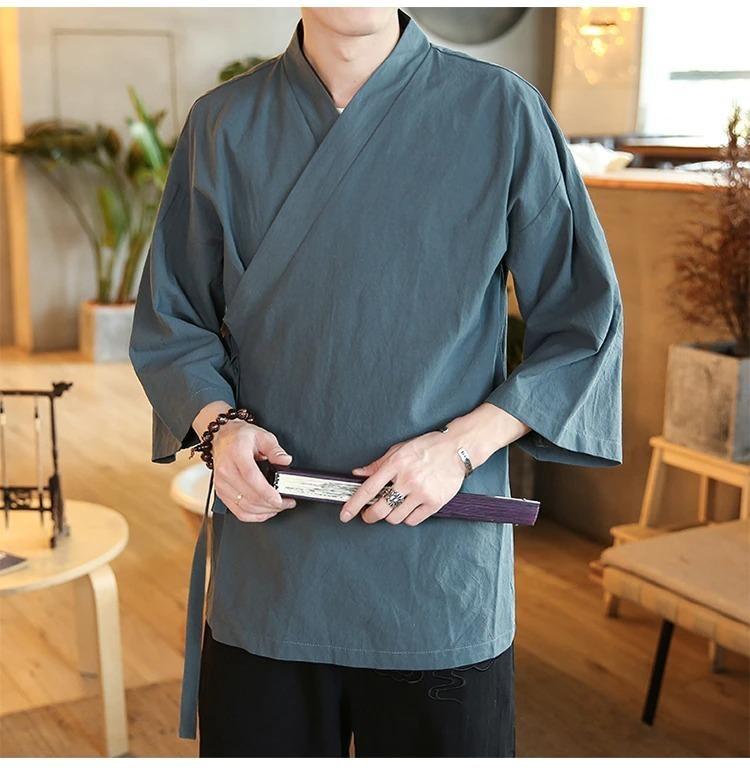 Mens short sleeve on sale kimono