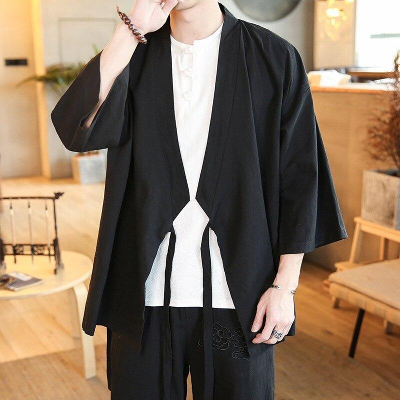 Mens Short Kimono Black / M